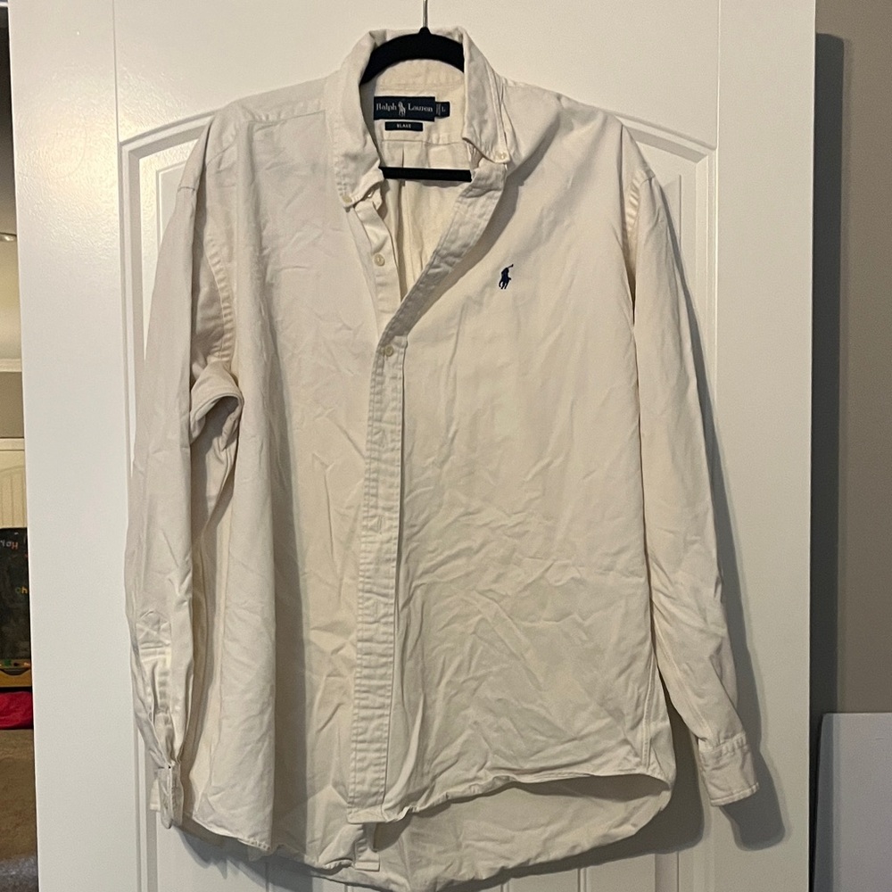 Polo by Ralph Lauren Men's Cream Button Down Shirt